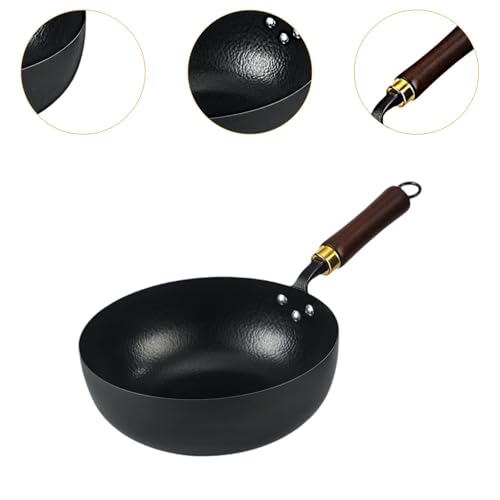 Wok de hierro con mango de madera diámetro 24 cm miniatura 2