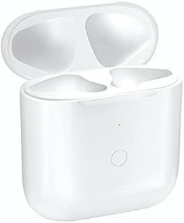 Wireless Charging Case Compatible with Air Pods Gen 1 2,Airpods Charging Case Replacement with Bluetooth Pairing Sync Button and Built in 700mAh Battery,No Earbuds,White