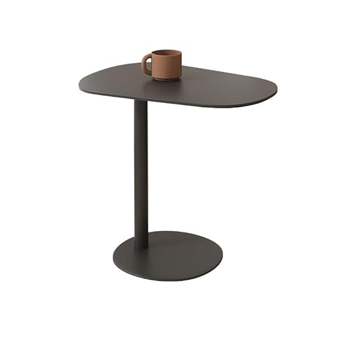 U字型のサイドテーブル、コーヒーテーブル、ナイトスタンド、リビングルームテーブル、またはデスク。サイズは38 x 53 cm、高さは50/63 cmです。スチール製で省スペース、そして幅広の天板なのでソファの横にも置けます。(ブラック) (ブラック,標準モ