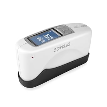GOYOJO Three Angles Gloss Meter 20 60 85 Glossmeter with Calibration Board, for Measure Stone, Paint, Ink, Marble, Floors, USB Interface Storage High End QC Software 5000 Data Hold 0-200Gu