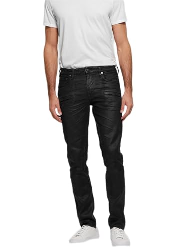 GUESS Finnley Coated Slim-Fit Tapered Jeans