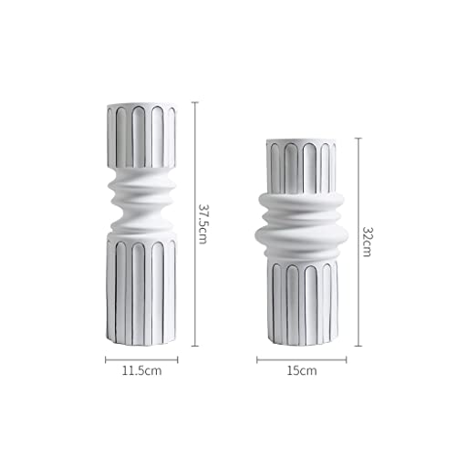 Vase à rayures noir et blanc maison salon table à manger 37.5cm