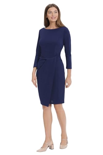 Maggy London Women's Twist Waist Detail Crepe Sheath Dress Office Workwear Career Event Guest of2