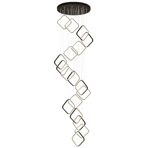 Lustre noir à LED 18 têtes moderne à intensité variable avec télécommande - 2