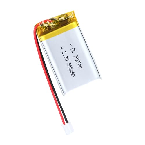 Qimoo 702540 3.7V Lipo Battery 500mAh 702540 Rechargeable Lithium Polymer Battery Pack with JST PH2.0mm Connector for Electronic Device