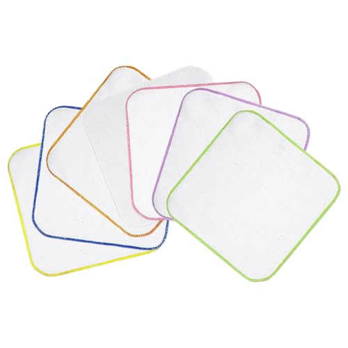 7 Pièce Gants de Toilette Réutilisables en Flanelle de Coton Bio pour Remplacer les Lingettes Humides, Serviette en Bambou pour Visage de Bébé, Facial...
