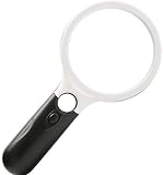 Loupe d'écran HD Loupe de poche Matériau ABS anti-diamètre 75 mm 20 fois 10 fois l'ancienne lecture un journal à lire Loupe éclairée pour enfants étudiants Loupe avec L