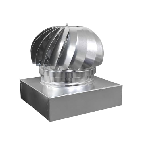 PIKAPPA 1305 Windabzug verzinkt mit quadratischem Boden 420 x 420 mm für Rohre und Schornsteine