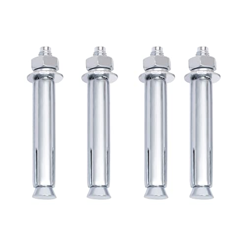 Safety Barrier Bollard – 42H X 4.5L In Street Bollard Parking Post, Metal Sign Posts Steel Safety Bollard Traffic Pole With 4 Free Anchor Bolts For Traffic-Sensitive Area(1 Pack) #TOP6