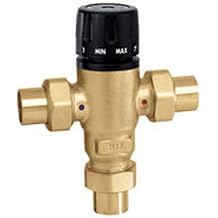 Caleffi 521609A Mixing Cal 3-Way Thermostatic Mixing Valve, Low-Lead Brass 1-Inch Sweat