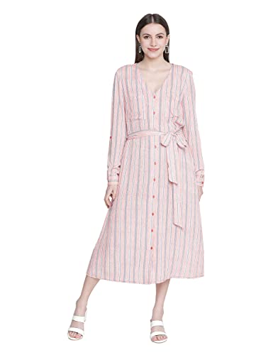 Image of oxolloxo Sweet - Natured Floral Print Button-Down Women Dress