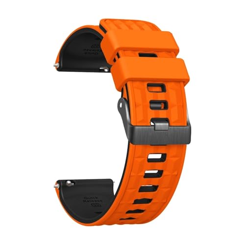 [�����ȓX] 22mm ���j�o�[�T���x�[�� �c�[�g���J���[�V���R�����v�o���h - �����p�X�g���b�v �ɓK��Garmin Forerunner 255/265/Vivoactive 4 ���X�g�o���h�ɓK��(Orange Black)