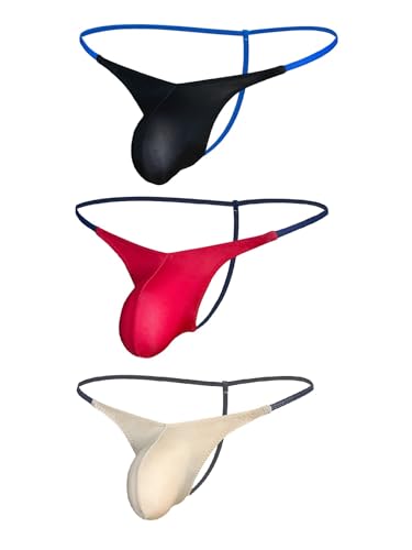 Men's G-String Sexy Charm Lightweight Thong 3D Pouch Underwear 3 Pack