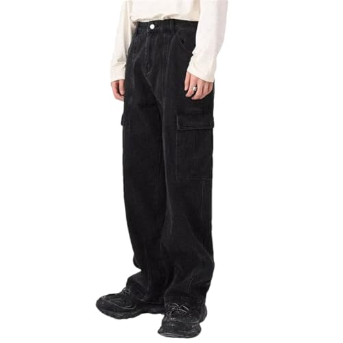 Men Baggy Oversize Cargo Jeans Male Wide Streetwear Hip Hop Pants Loose Denim Pants