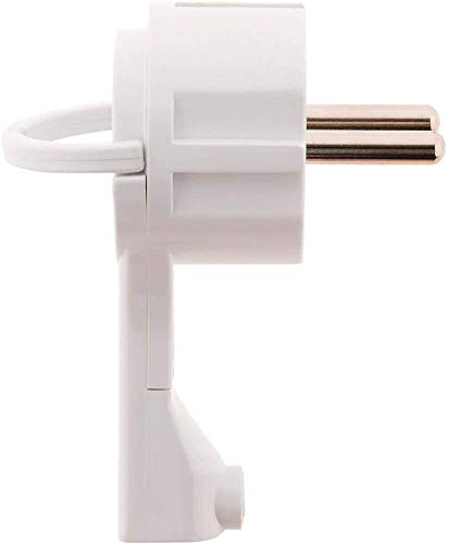 Enchufes macho planos Zenitech para ahorrar espacio detrás de muebles, pack de 3 blanco 16A 5