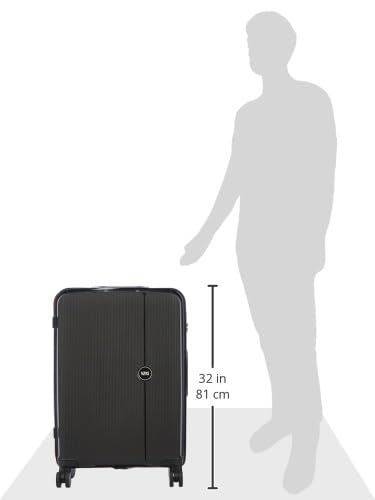 Image of Wiki Zine 8 Wheel Hardside Polycarbonate Trolley,Medium,BlK Red