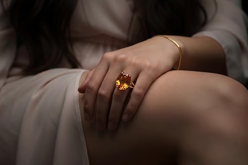 Bagues gravées pour dames en citrine le cadeau d'anniversaire idéal
