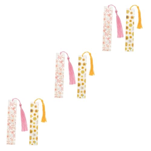 Marque-pages pour amoureux des livres Gadpiparty avec de jolis pompons et fleurs, 3 sets