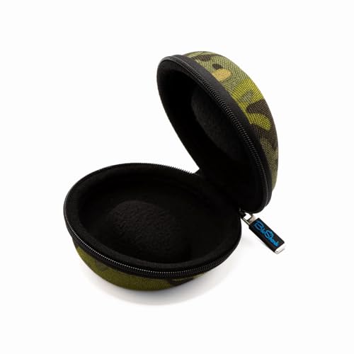 BluShark The Pod Travel Watch Case – Portable Single Watch Storage Holder, Hard Shell Protective Organizer for Men & Women, Compact Zipper Watch Box for Trips, EDC, Luggage, Drawer Storage, Camo