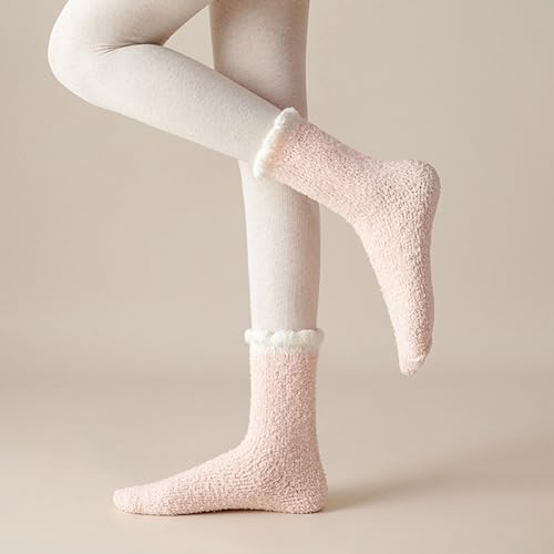 Image of CHOWISH Womens Fuzzy Slipper Socks Super Soft Microfiber Fluffy Cozy Winter Warm Fuzzy Crew Socks