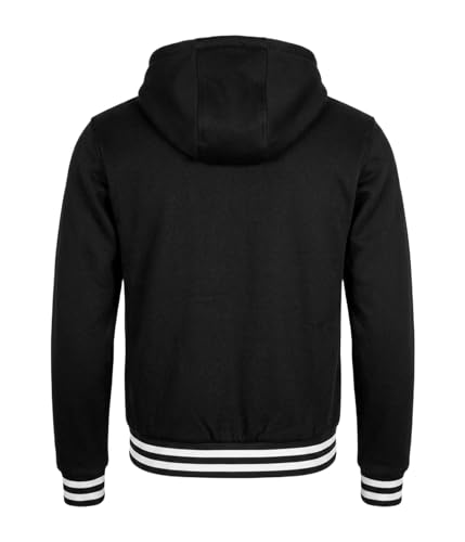 Image of Decrum Hooded Varsity Jacket Men - Fashion Trendy Casual High School Baseball Letterman Mens Hoodie Bomber Jackets