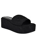 Guess Women's BINTAI Sandal, Black Logo 001, 8