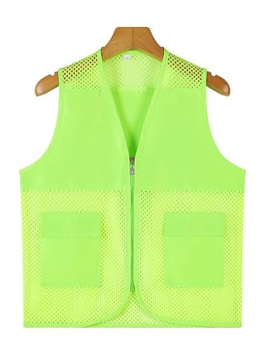 Kids Boys Girls Volunteer Vest Zipper Mesh Jacket V Neck Sleeveless Tops School Camp Activities Uniform2
