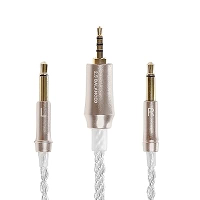 MEZE AUDIO | 99 Series Silver Plated Upgrade Balanced 2.5mm Jack | Headphones HiFi Replacement 2.5mm Male to Dual TS Mono 3.5mm Male Connector Plug | Length 1.2m3.9ft