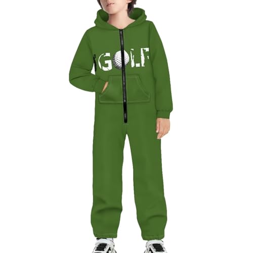 Boys Long Sleeve Jumpsuits One Piece Suit for Boys Kids 7-14Y Crewneck Hoodie Romper with Zipper Casual Jumpsuit