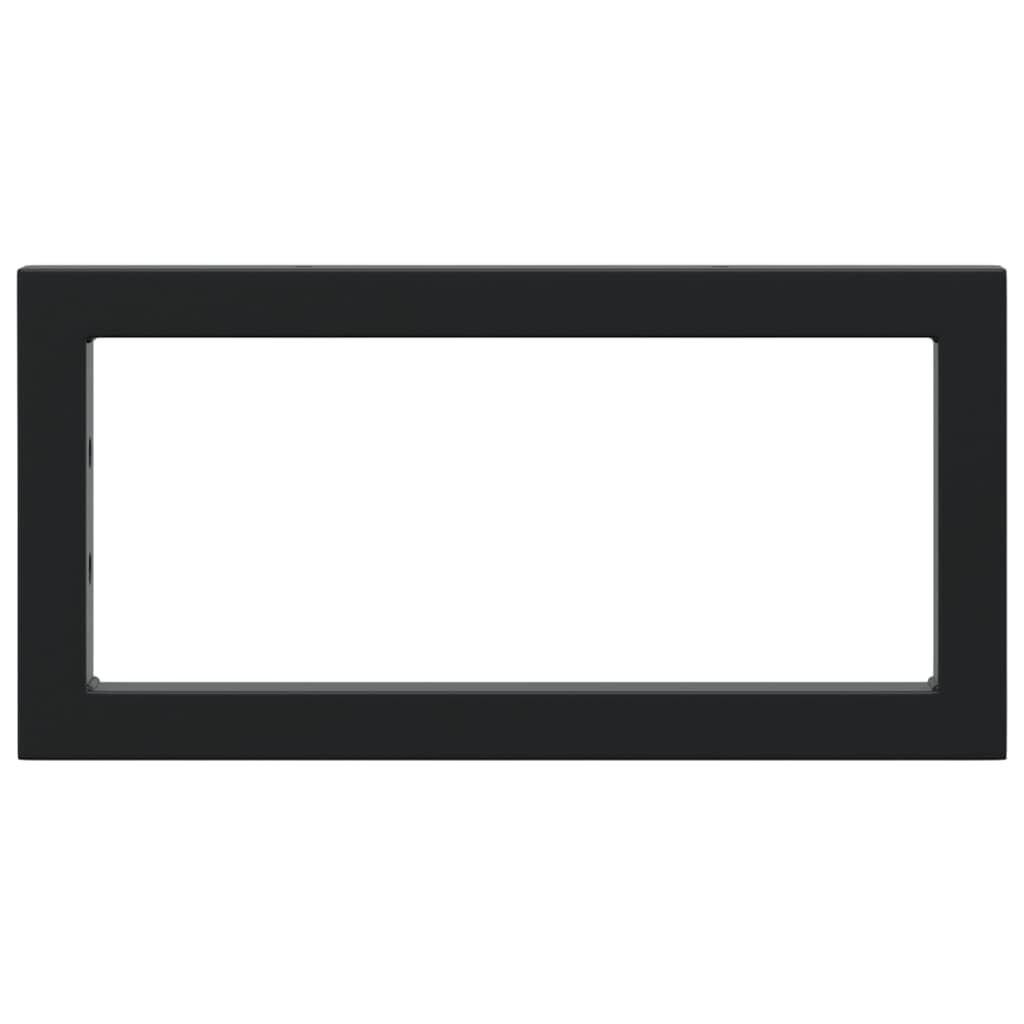 2 soportes para lavabo, color negro, rectangular, acero, 15 x 30 cm, montaje en pared, herrajes angulares estables para encimeras de lavabo, fijación versátil para baño, cocina, taller
