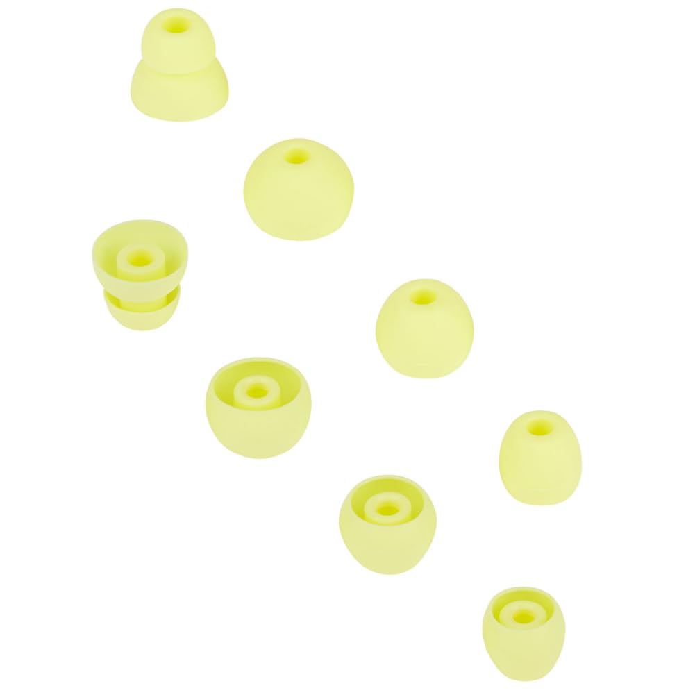 SNHTLS Yellow Replacement Earbud Tips Compatible with Powerbeats Pro Wireless Headphones Ear Buds Rubber Tips 4 Pair(Yellow)