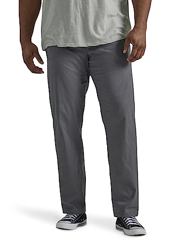 Lee Men's Big & Tall Extreme Motion Flat Front Regular Straight Pant Painter Gray 52W x 32L Big