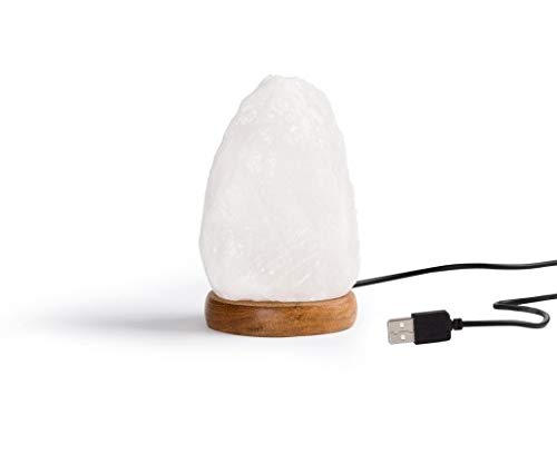 White Himalayan Salt Lamp 11.5cm - USB Plug