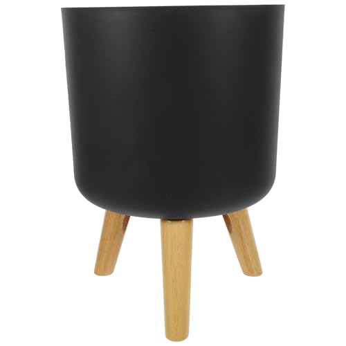 SEWACC Maceta para Flores Grande Patas de Madera Gris, Contenedor Resistente para Plantas de Interior y Exterior, Adecuado para Salón y Jardín