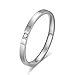 Bagues Femmes, Anneau Fin De 2 Mm avec Anneau De Petit Doigt Empilable Sing CZ, Bagues Acier Chirurgical 316LArgent pour Femme Taille 51.5