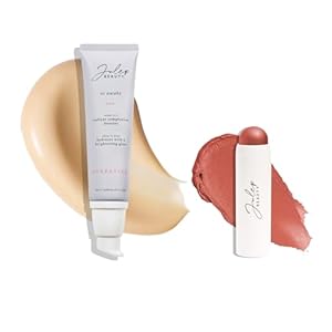 Julep Radiant Glow Duo So Awake Snail Mucin Complexion Booster Moisturizer + Face Primer & Skip The Brush Cream-to-Powder Blush Stick in Desert Rose Makeup & Skincare Set