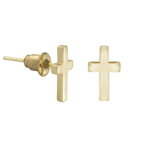Preisvergleich Produktbild Soulsisters Filigraner Ohrstecker / Ohrring mit Kreuz Symbol - verkörpert Verbundenheit an den Glauben und die Liebe an Glaube - 18k vergoldet
