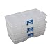 BangQiao 3 Pack Small Adjustable Plastic Storage Divider Box, Plastic Bead Organizer Box with 8 Grids, Clear