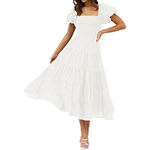 ZESICA Women's Summer A-Line Midi Dress Cover