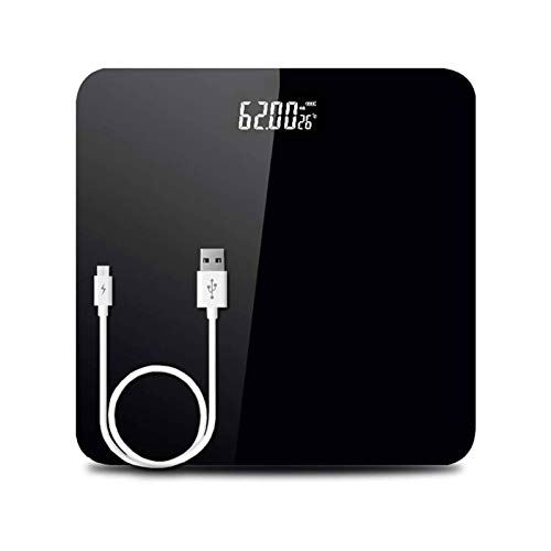 ZGM XTZJ Weight Scale, Precision Digital Body Bathroom Scale with Step-On Technology, 6mm Tempered Glass Easy Read Backlit LCD Display, 400 Pounds, Black