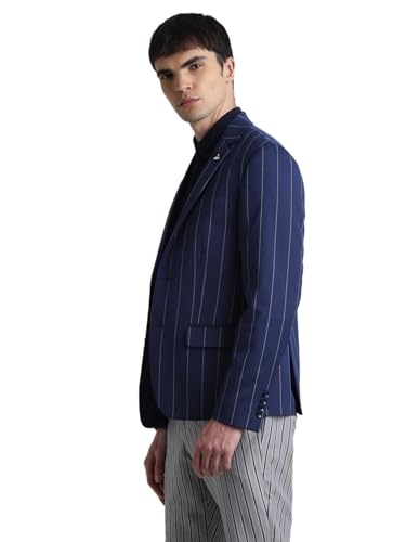 Image of Jack & Jones Striped Slim-Fit Single Breasted Blazer