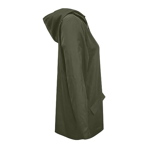 Chubasquero impermeable de mujer con capucha y diseño cómodo de talla grande 3