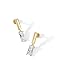 PAVOI 14K Yellow Gold Plated 925 Sterling Silver Post Dangle Baguette CZ Flat Back Earrings for Women | Cubic Zirconia Cartilage Stud Earring | Small Helix Piercing Jewelry