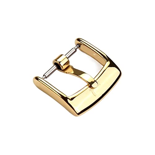HAODEE Para Omega Correa Hebilla Hombres Mujeres Reloj Cinturón Pin Hebilla Oro Acero Inoxidable Reloj Hebilla 18 mm (Color: Dorado, Tamaño: 14 mm)