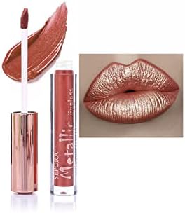 Matte Metallic Lip Gloss Long Lasting Waterproof Strong Pigmented Not Stick Cup Diamond Shimmer Liquid Lipstick Makeup for Women