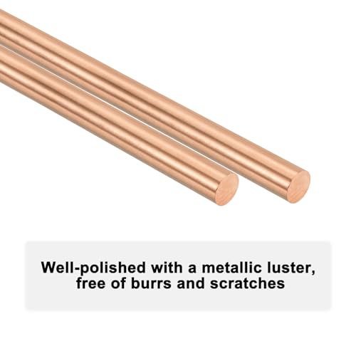 M METERXITY Kupfer Rundstab 4mm Durchmesser 9.84 Zoll Länge T2 Lager Massivstab Drehbankstange Für Metallhandwerk DIY/Gartenbau/Industrie/Dekoration Reine Kupferröhre