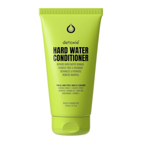 Image of Detoxie Hard Water Conditioner 150 ml | Adults & Children | Softens & Repairs Mineral-Damaged Hair | Reduces Frizz & Breakage | All Hair Types | Flaxseed, Shikakai & Argan Oil