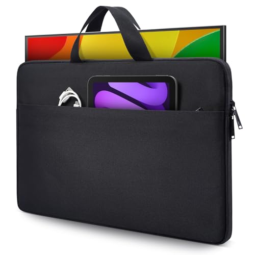 Image of 22 Inch Portable Monitor Case, Protective Carrying Sleeve for 22 inch ASUS ZenScreen 22 inch /ViewSonic TD2230 TD2223 22 inch /Acer UT222Q bmip 21.5 inch-22 Portable Monitor Laptop Tablet Notebook Bag, Black