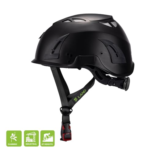 M02 Rocky Helmet for Rock Climbing – Durable, Lightweight Shell, Adjustable Chin Strap, Ventilated Design for Outdoor Adventure. (Black)