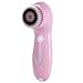 Vtrem Facial Cleansing Brush Rechargeable Waterproof Electric Rotating Face Scrubber with 3 Brush Heads & 2 Speed Rotation - Deep Cleansing, Gentle Exfoliating for All Skin Types, Pink
